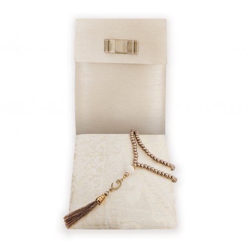 Fiyonklu Kese nci Tesbih Seccade Set - Vizon