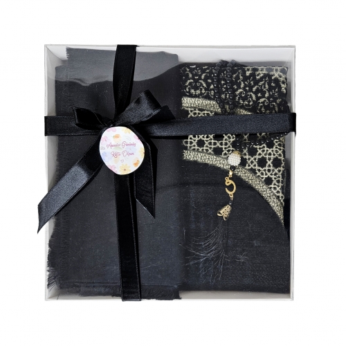 Anneler G�n� �zel Tasar�m Kutuda ��nil Seccade Set - Siyah