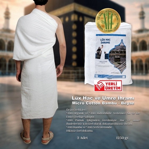 L�x Hac ve Umre �hram� Micro Cotton Bambu - Beyaz